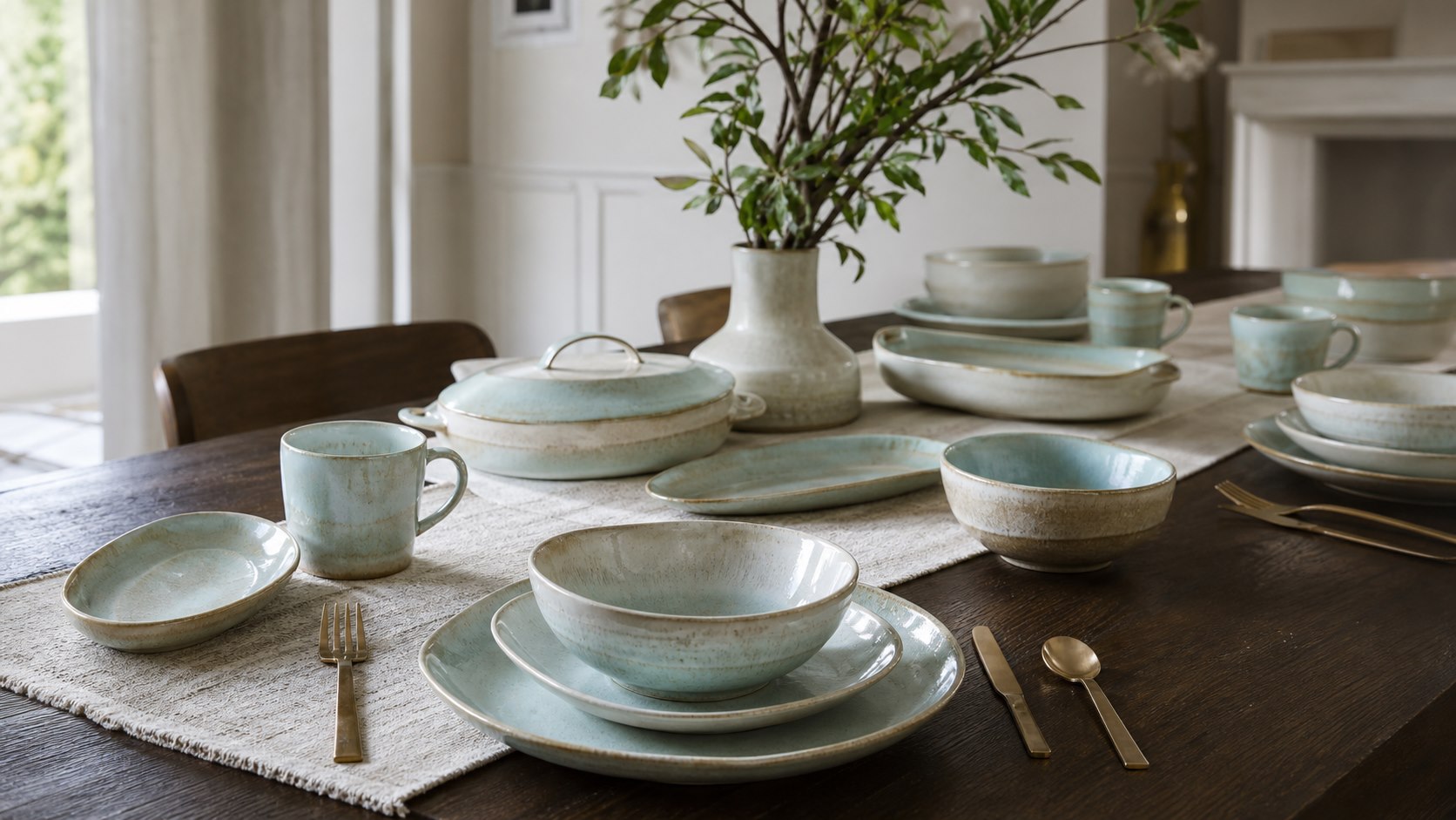 Daily use ceramic tableware scene