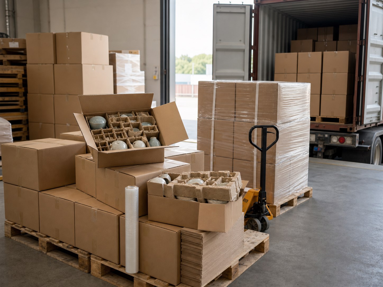 Global delivery preparation for ceramic export orders
