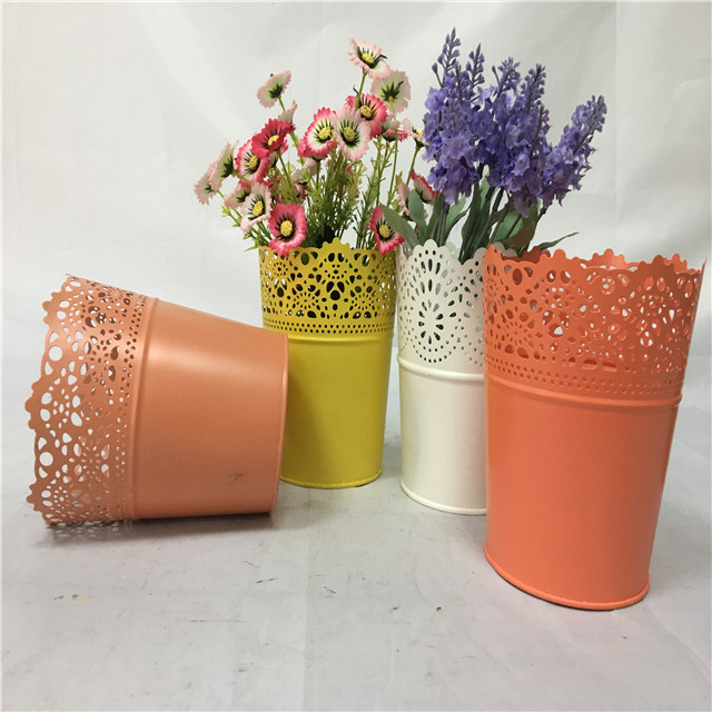 Unique Design Yellow Iron Ornament Mini Flower Pot for Garden Decoration from the Youli collection by Xiamen Youli