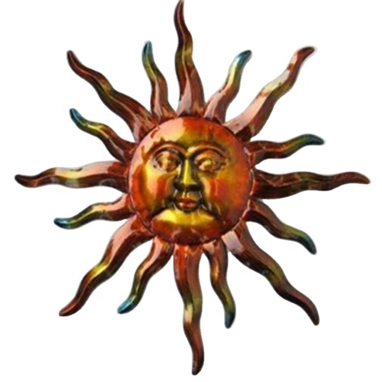 Wholesale Vintage Copper Hanging Metal Sun Face Wall Mounting Decoration in Wall Decor, item UC-4090