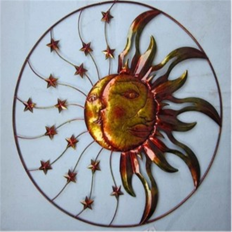 Vintage Copper Metal Sun Face Wall Art Decoration in Wall Decor, item UC-4096