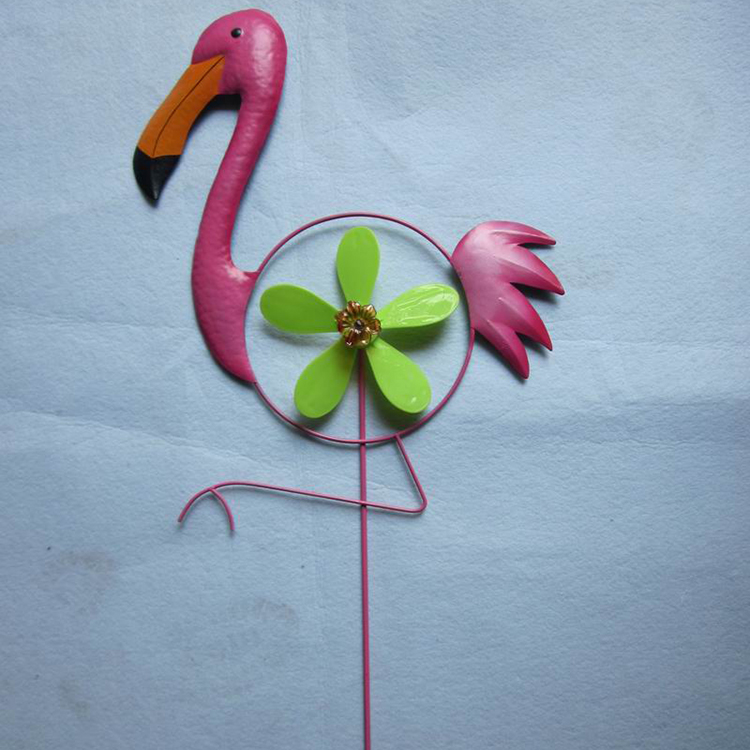 Metal Decoration Ornament Pink Flamingo Wrought Iron Garden Stake from the Youli collection by Xiamen Youli
