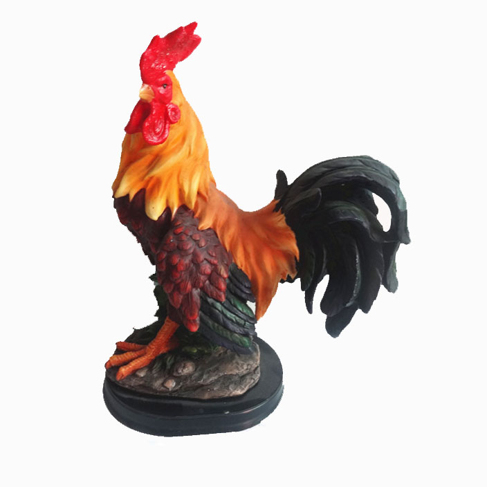 Polyresin Rooster Figurine Garden Decoration Colorful Rooster Statue from the Youli collection by Xiamen Youli