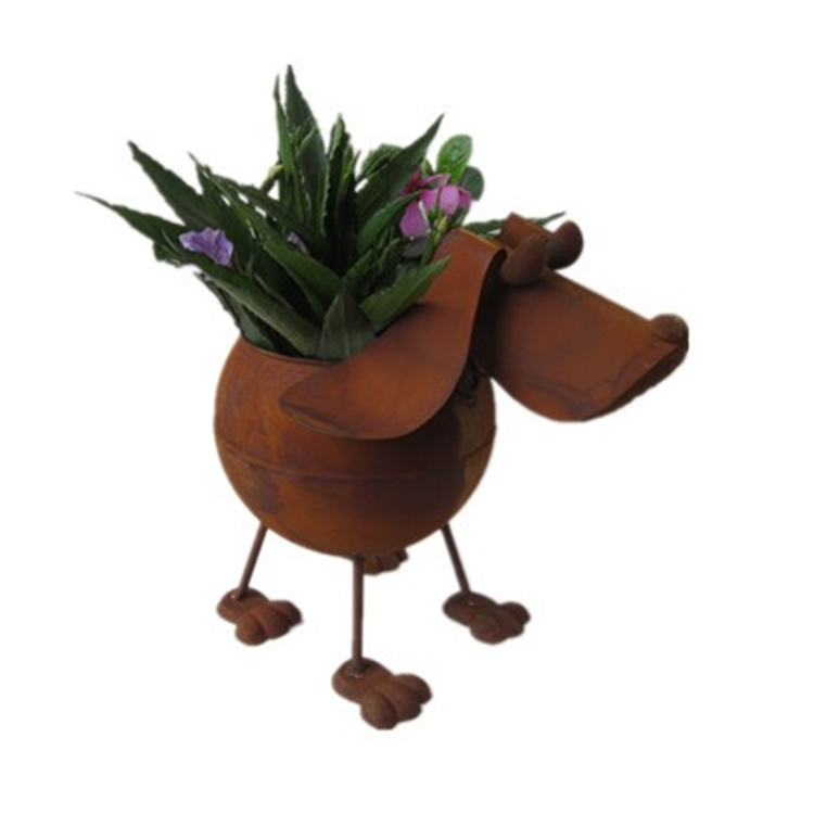 Metal Rustic Dog Outdoor Flower Planter from the Youli collection by Xiamen Youli