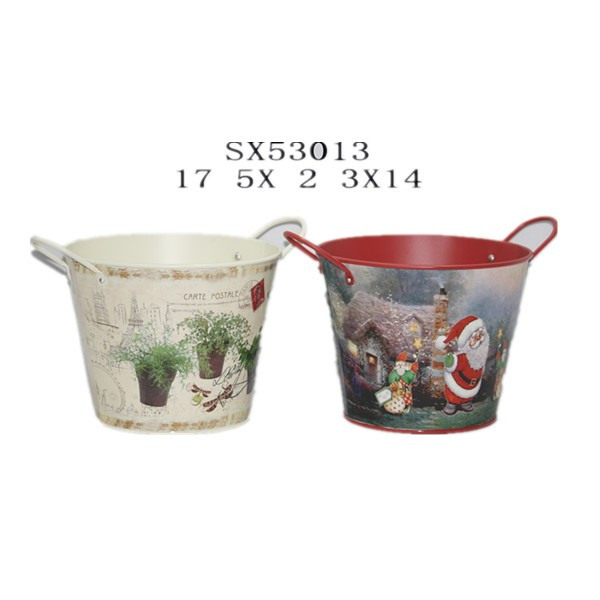 Spring Indoor Christmas Home Decoration Decoupage Metal Flower Pot from the Youli collection by Xiamen Youli