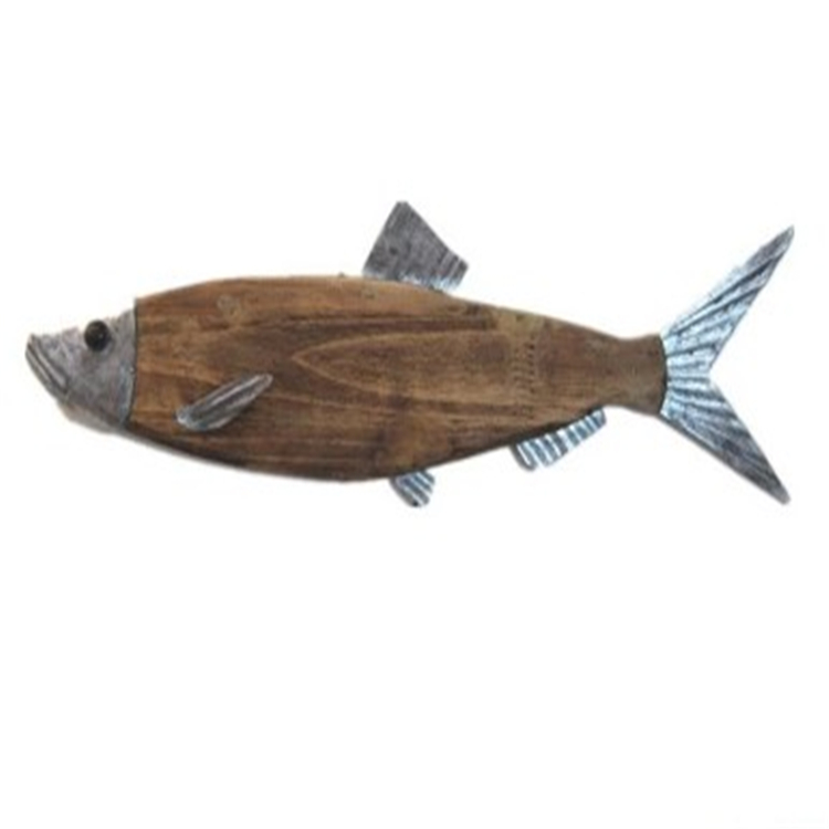 Metal and Wood Sea Fish Wall Decoration from the Youli collection by Xiamen Youli