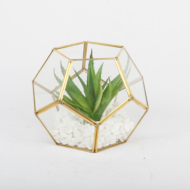 7.9 Inch Copper Geometric Globe Glass Vase Terrarium Bowls from the Youli collection by Xiamen Youli