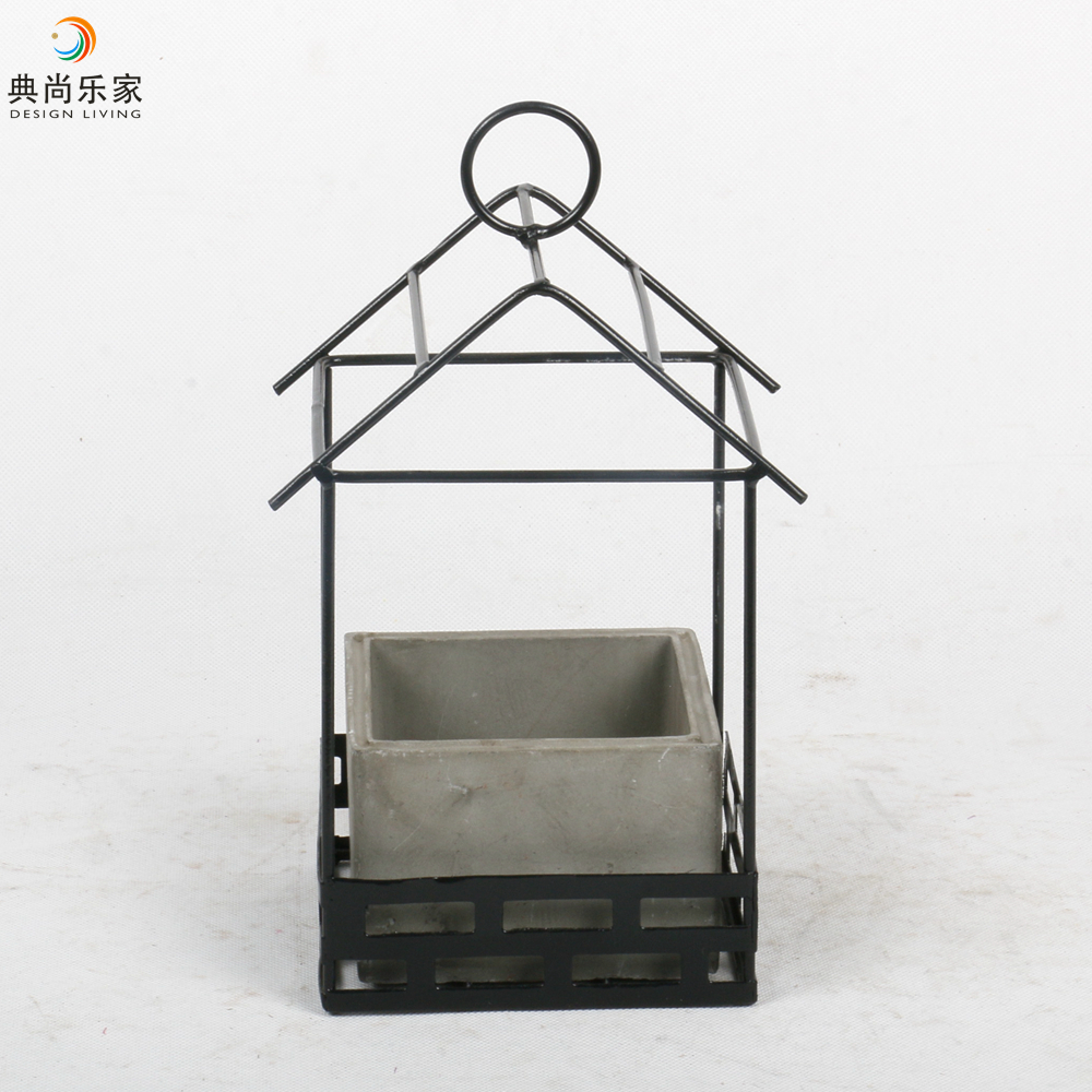 Concrete Planter Mold, Hanging Metal House Framed Concrete Plant Pot from the Youli collection by Xiamen Youli