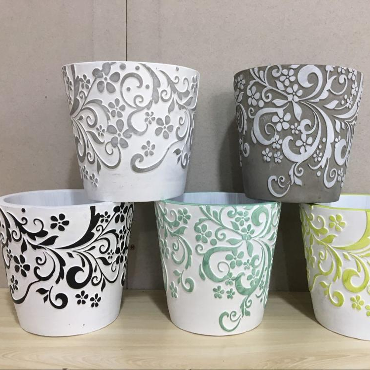 Wholesale Roundness Concrete Plant Pot Flower Pot Sale for Living Room from the Youli collection by Xiamen Youli