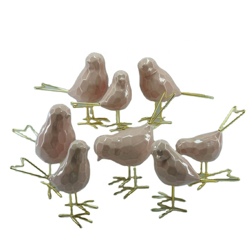 Set of 2 Decorative Bird Figurine- Glazed Ceramic Bird Statue/ Bird from the Youli collection by Xiamen Youli