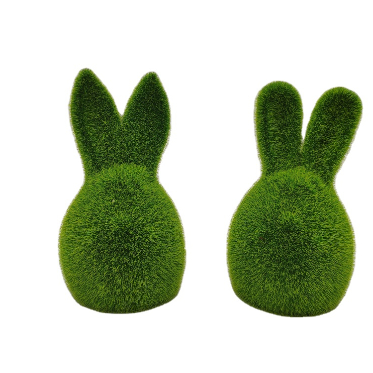 Easter Furry Flocked Bunny Garden Decorations Artificial Moss Rabbit from the Youli collection by Xiamen Youli