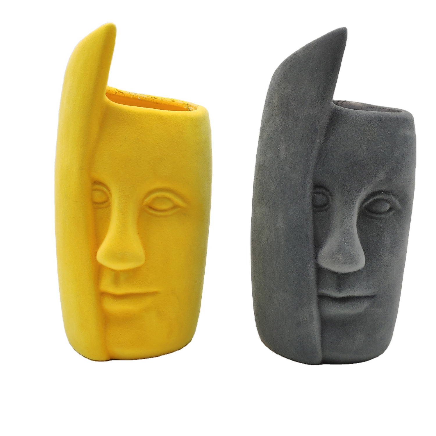 Flocked Face Vases,ceramic Arrangement Vases, from the Youli collection by Xiamen Youli