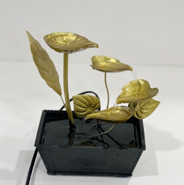 Indoor Water Fountain Waterfall The Shape of Golden Lotus Leaf Can Be from the Youli collection by Xiamen Youli