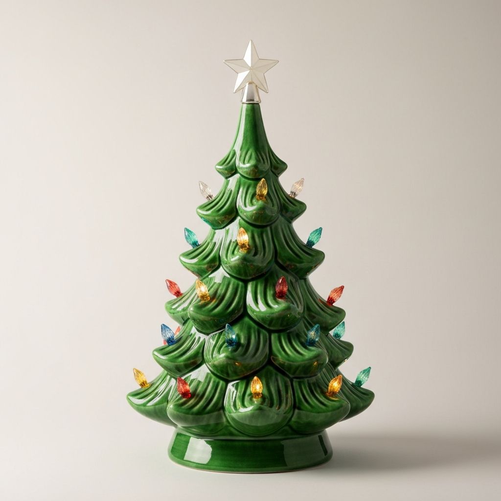 Lighted Ceramic Christmas Tree 12 Inch from the Youli collection by Xiamen Youli