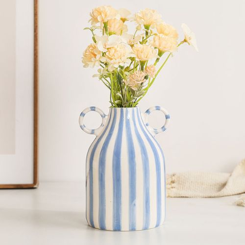 Striped Ceramic Vase from the Youli collection by Xiamen Youli