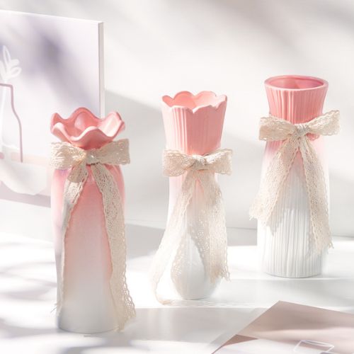 Pink Ceramic Vase from the Youli collection by Xiamen Youli