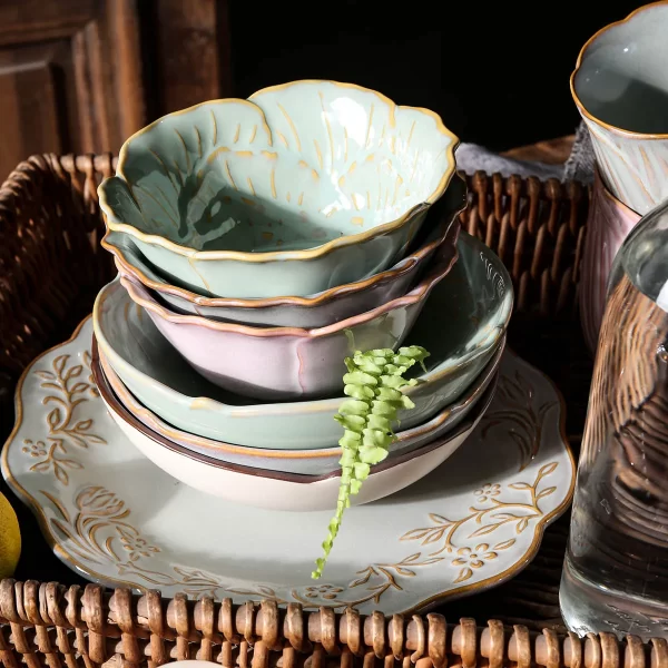 Flower Pattern Soup Bowls from the Youli collection by Xiamen Youli