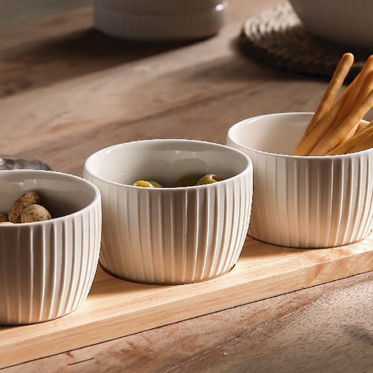 White Ceramic Bowl Bulk Set from the Youli collection by Xiamen Youli