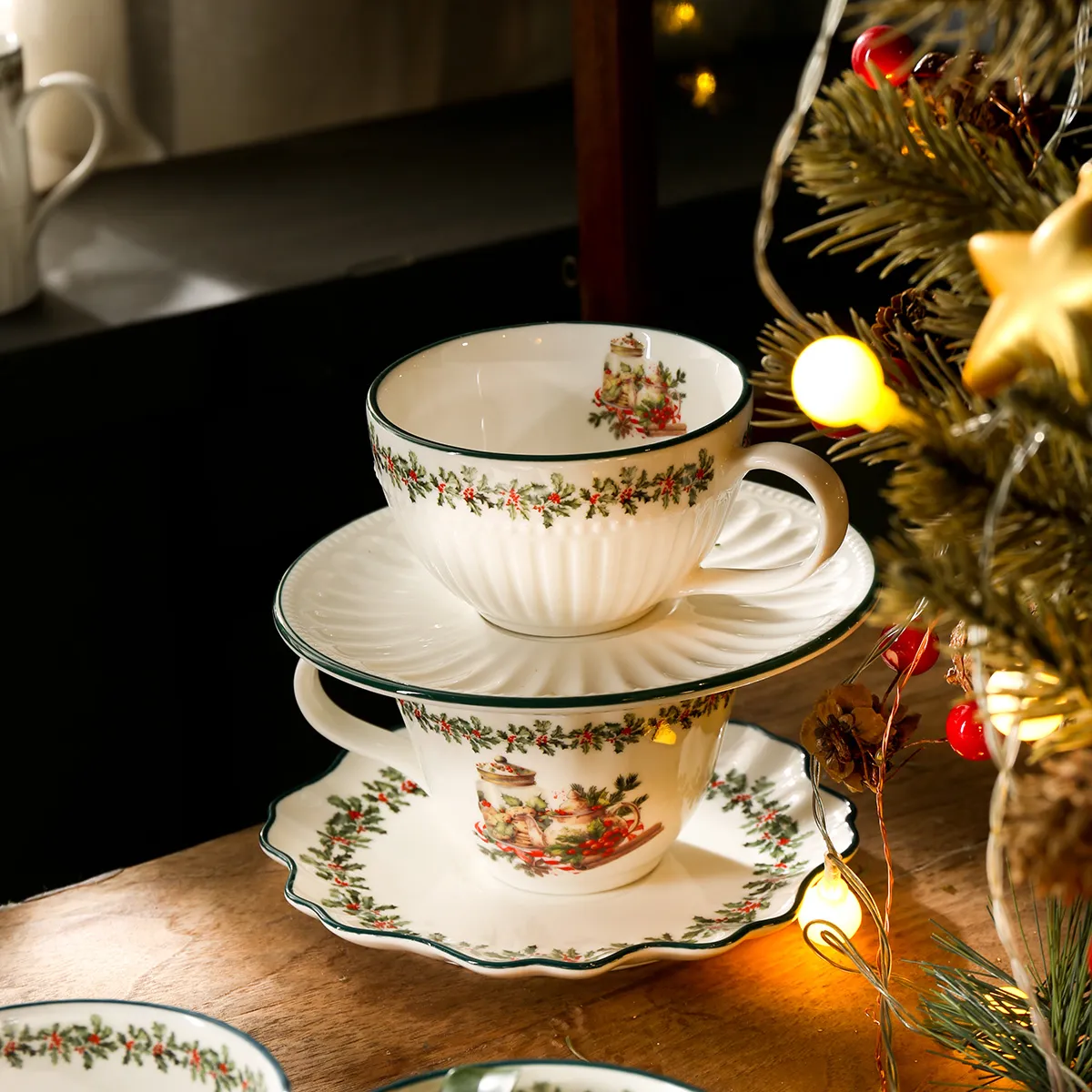 Rustic Holiday Ceramic Bowl and Plate from the Youli collection by Xiamen Youli