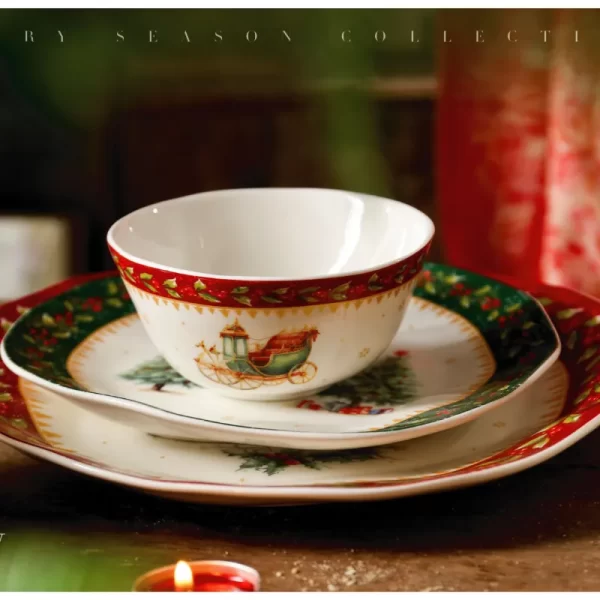 Red Green Gold Christmas Tableware from the Youli collection by Xiamen Youli