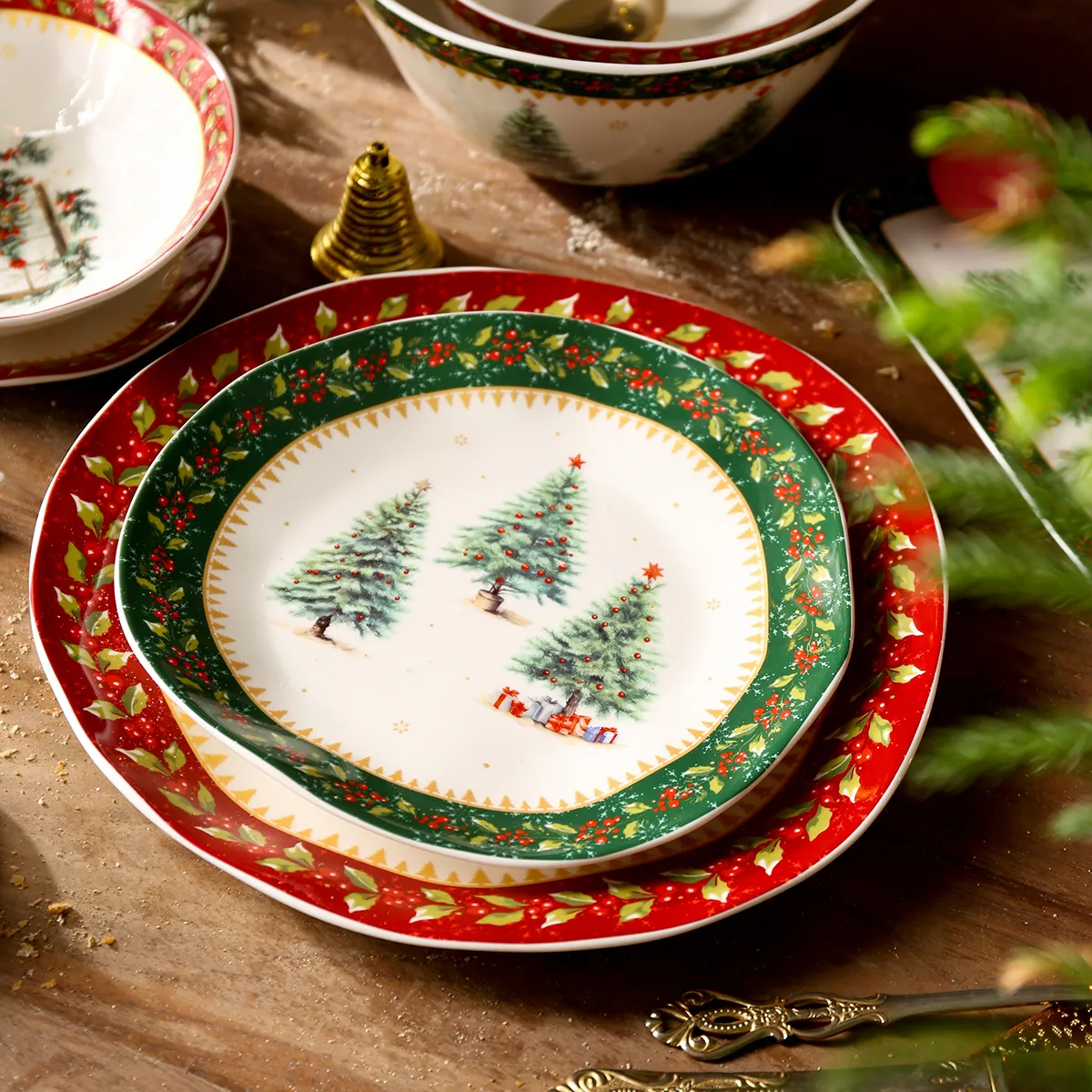 Christmas ceramic tableware and seasonal holiday ceramic decor collection