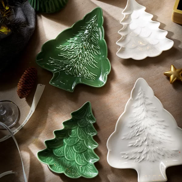 Green Christmas Ceramic Canister from the Youli collection by Xiamen Youli