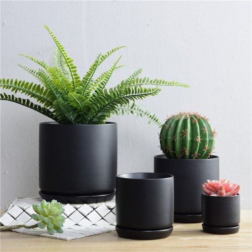 Embossed Ceramic Flower Pot