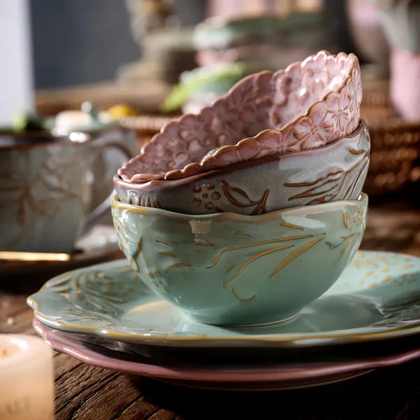 Luxury Flower Pattern Soup Bowls 3 from the Youli collection by Xiamen Youli