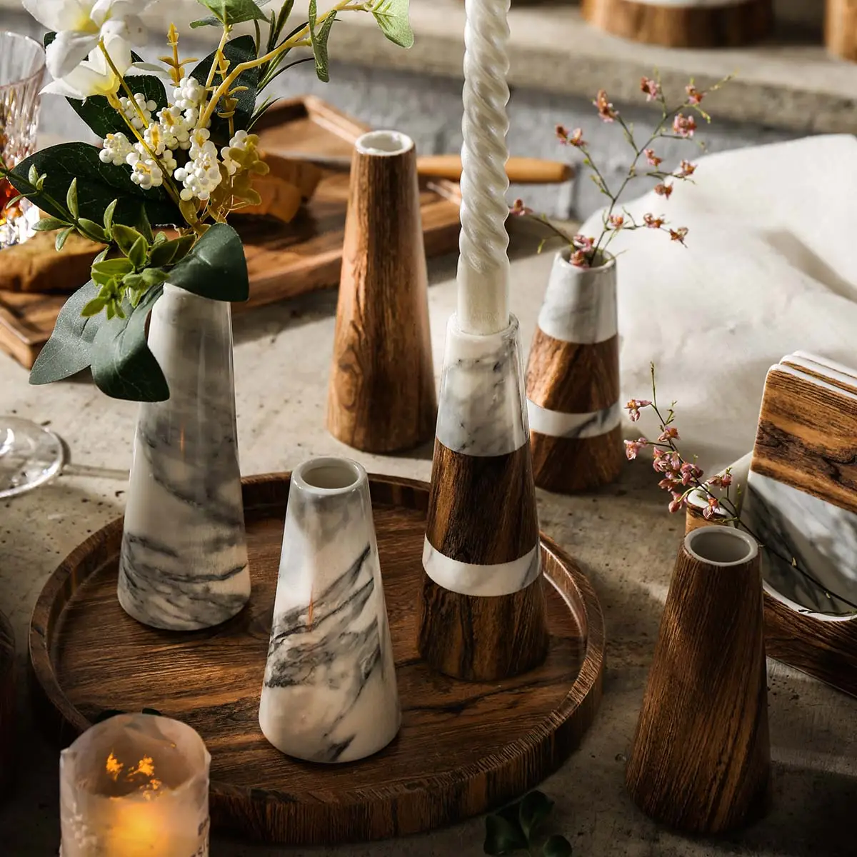 Marble Pattern Ceramic Candle Holders 1 from the Youli collection by Xiamen Youli