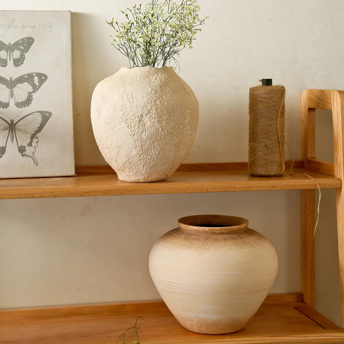 Wabi Sabi Low Ceramic Vases 4 from the Youli collection by Xiamen Youli