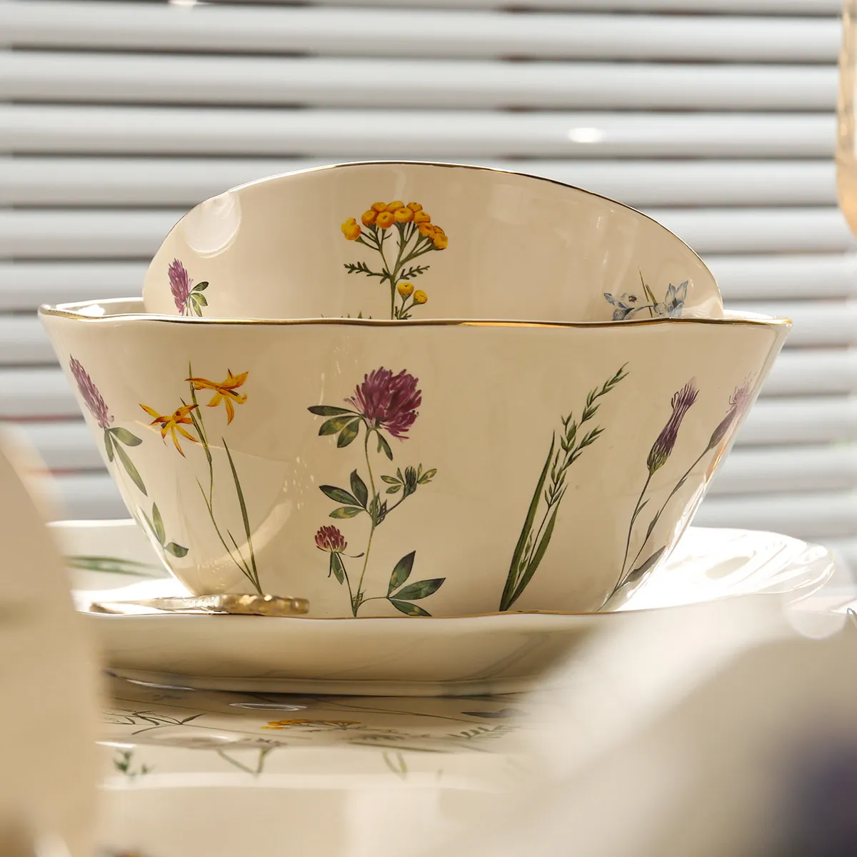 Floral Ceramic Serving Bowls 1 from the Youli collection by Xiamen Youli