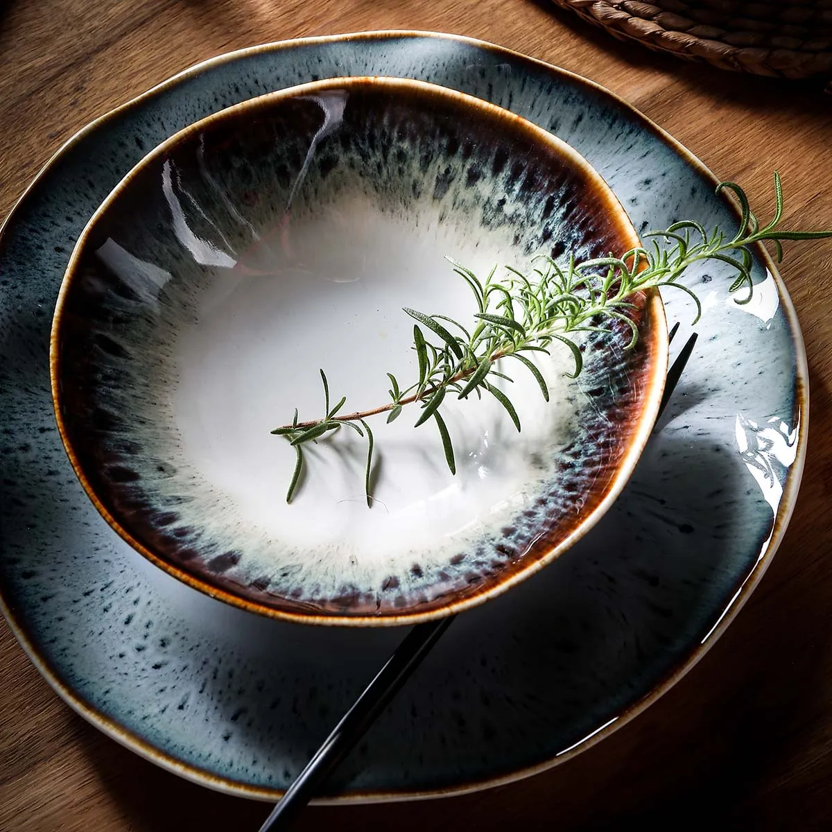 Vintage Striped Small Ceramic Bowls 5 from the Youli collection by Xiamen Youli