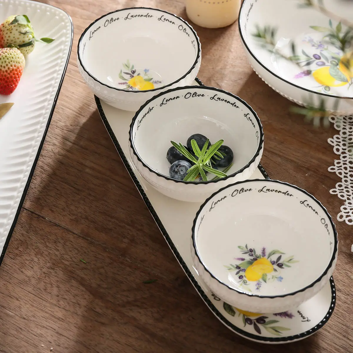 Lemon Pattern Ceramic Serving Bowls 1 from the Youli collection by Xiamen Youli