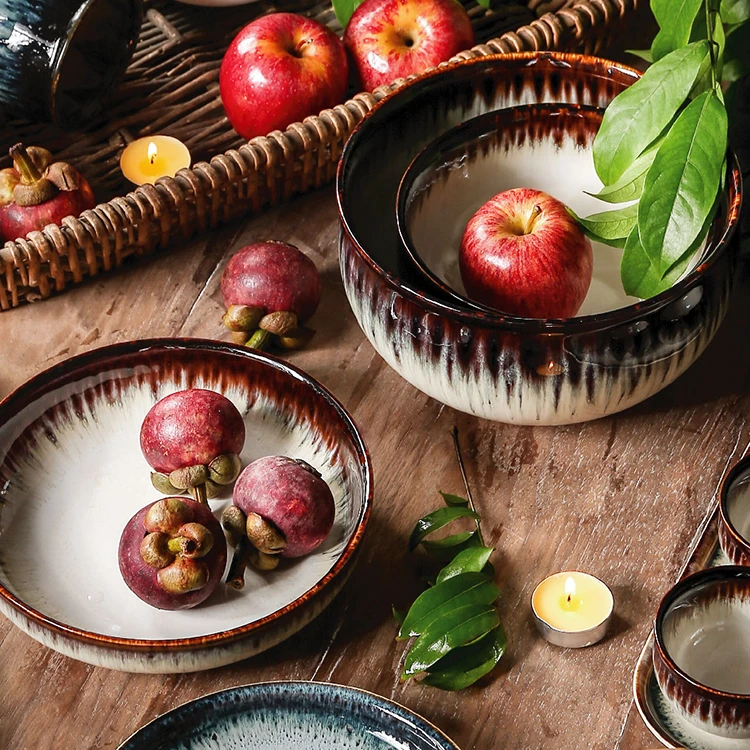 Lemon Pattern Ceramic Serving Bowls 3 from the Youli collection by Xiamen Youli