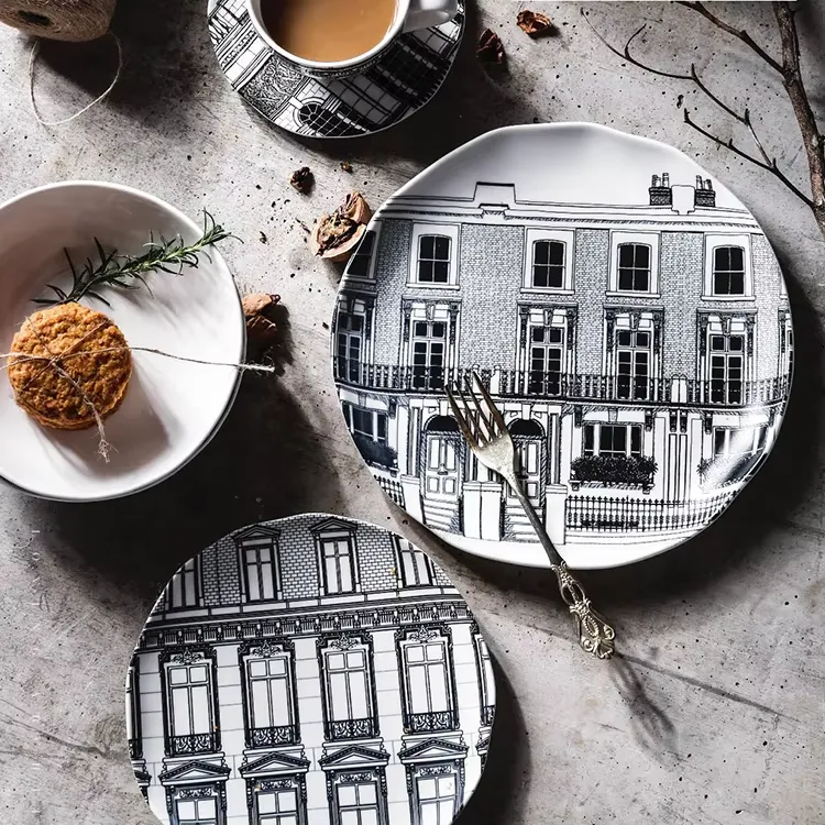 Modern Ceramic Serving Plates 5 from the Youli collection by Xiamen Youli