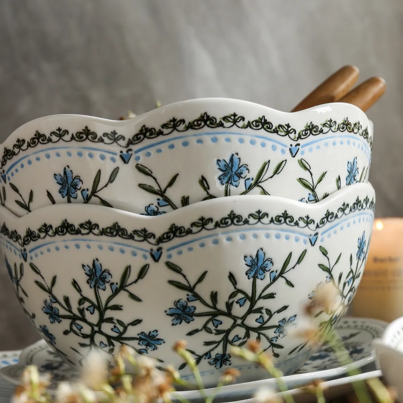 Floral Ceramic Salad Bowls 1 from the Youli collection by Xiamen Youli