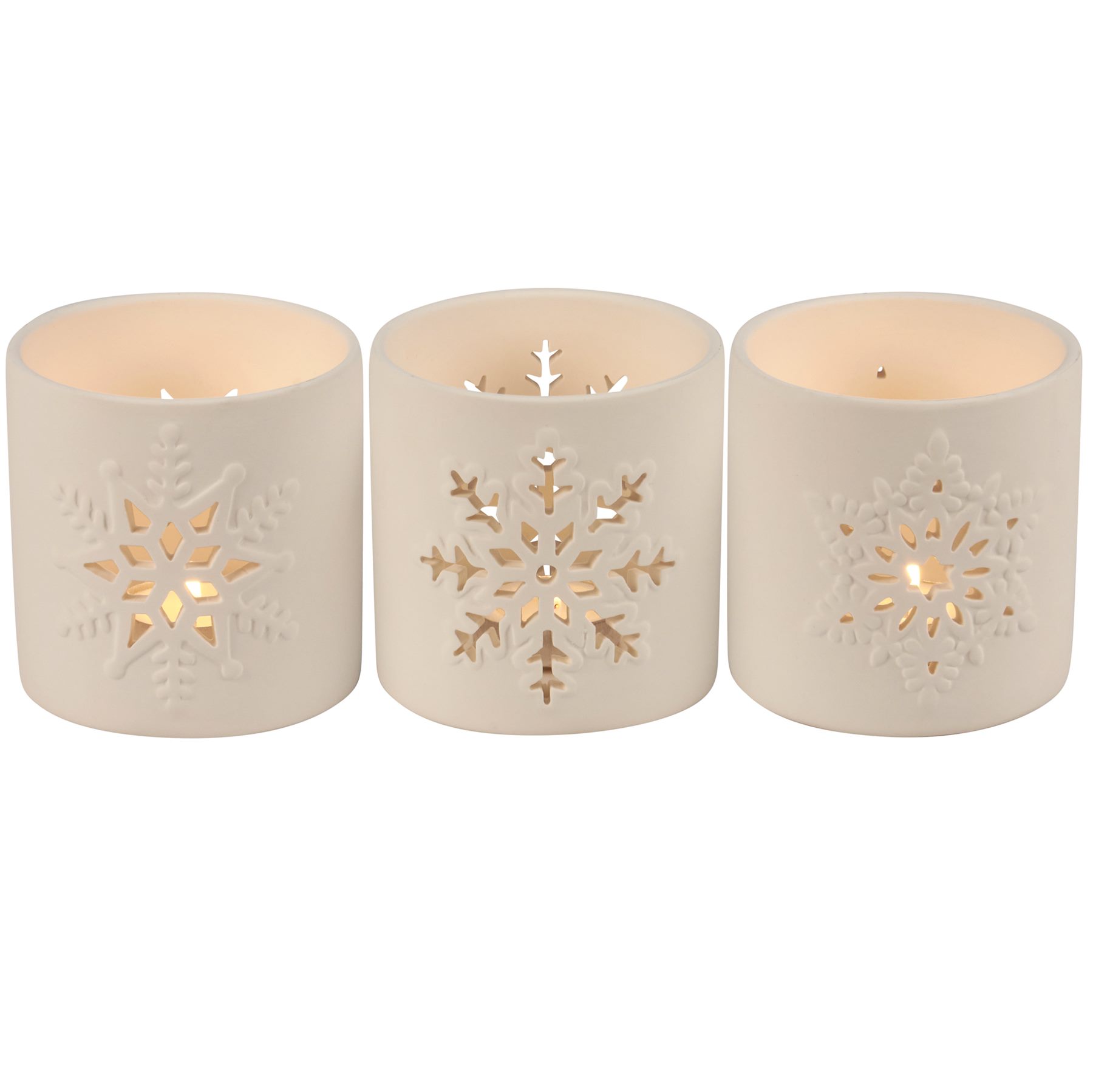 Snowflake Ceramic Candle Holder Set from the Youli collection by Xiamen Youli
