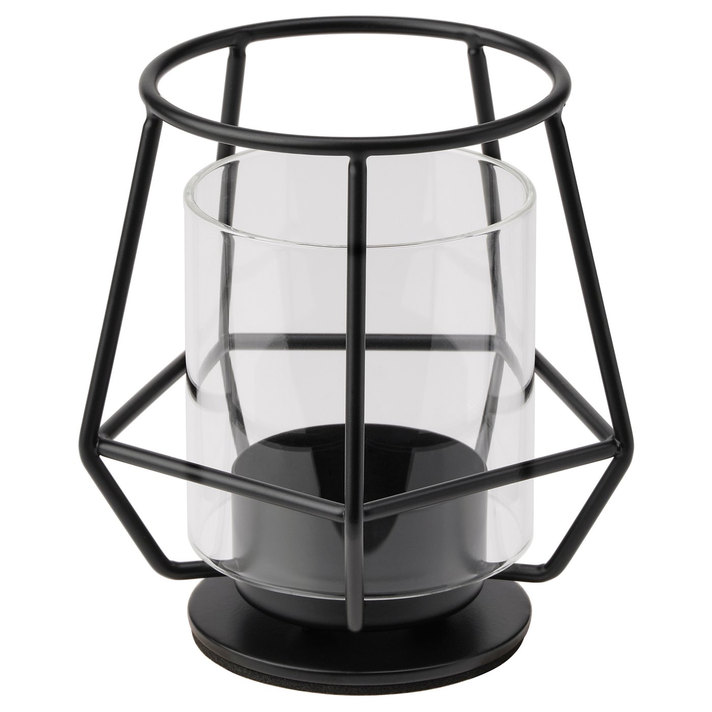PARLBAND Black Metal Glass Tealight Holder from the Youli collection by Xiamen Youli