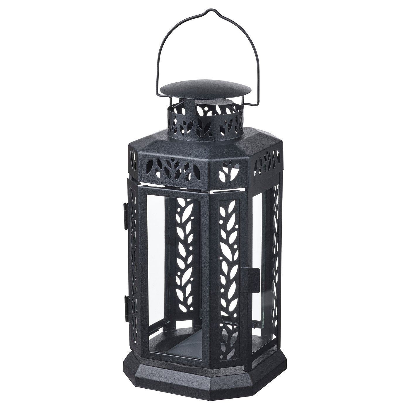 ENRUM Black Metal Glass Candle Lantern from the Youli collection by Xiamen Youli