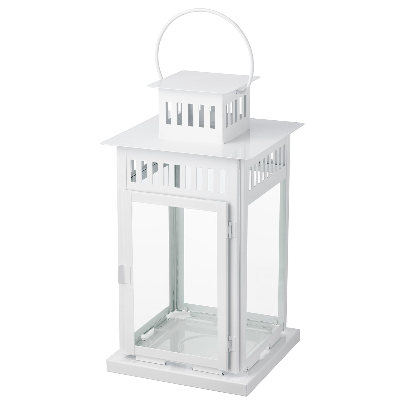 BORRBY White Metal Glass Block Candle Lantern from the Youli collection by Xiamen Youli