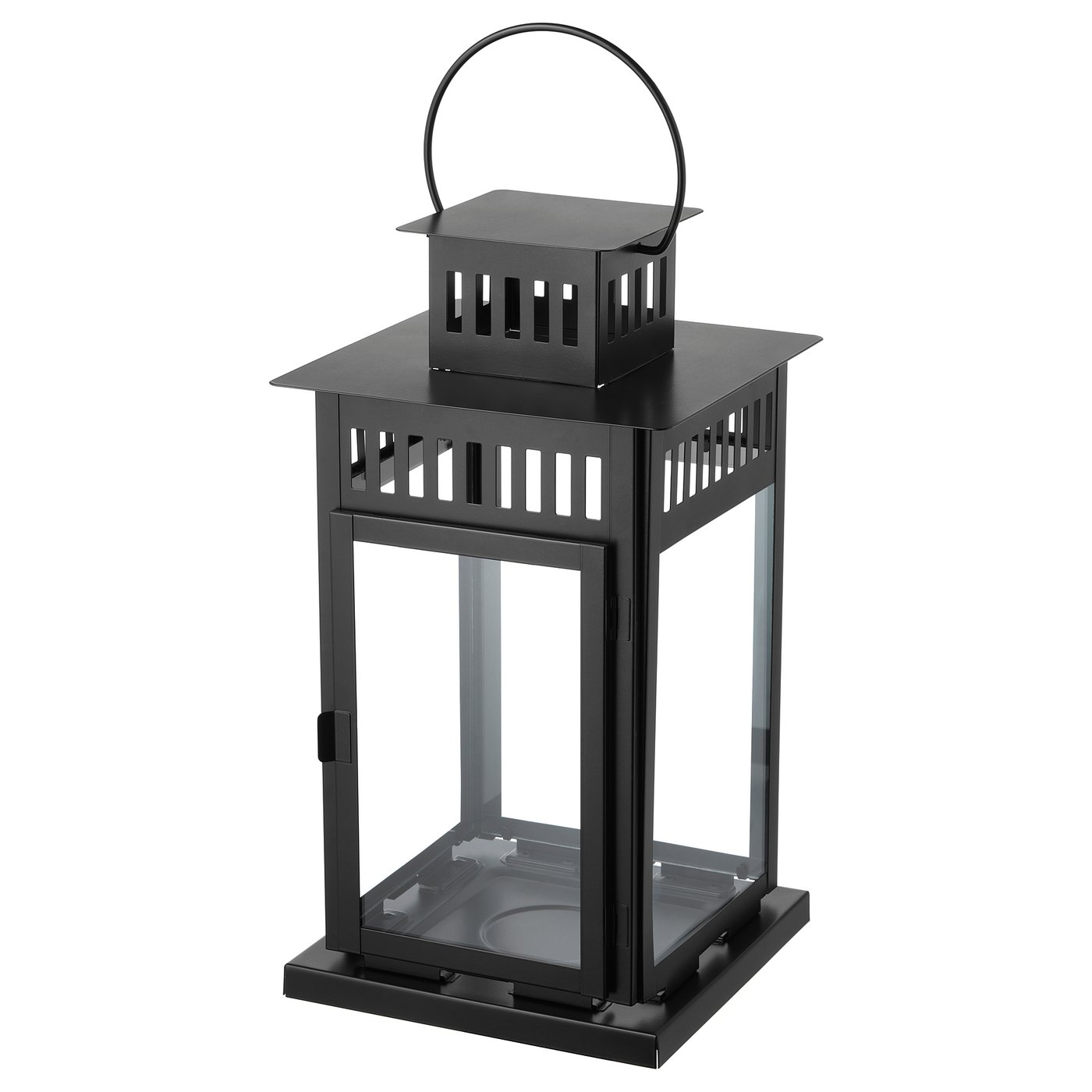 BORRBY Black Metal Glass Block Candle Lantern from the Youli collection by Xiamen Youli