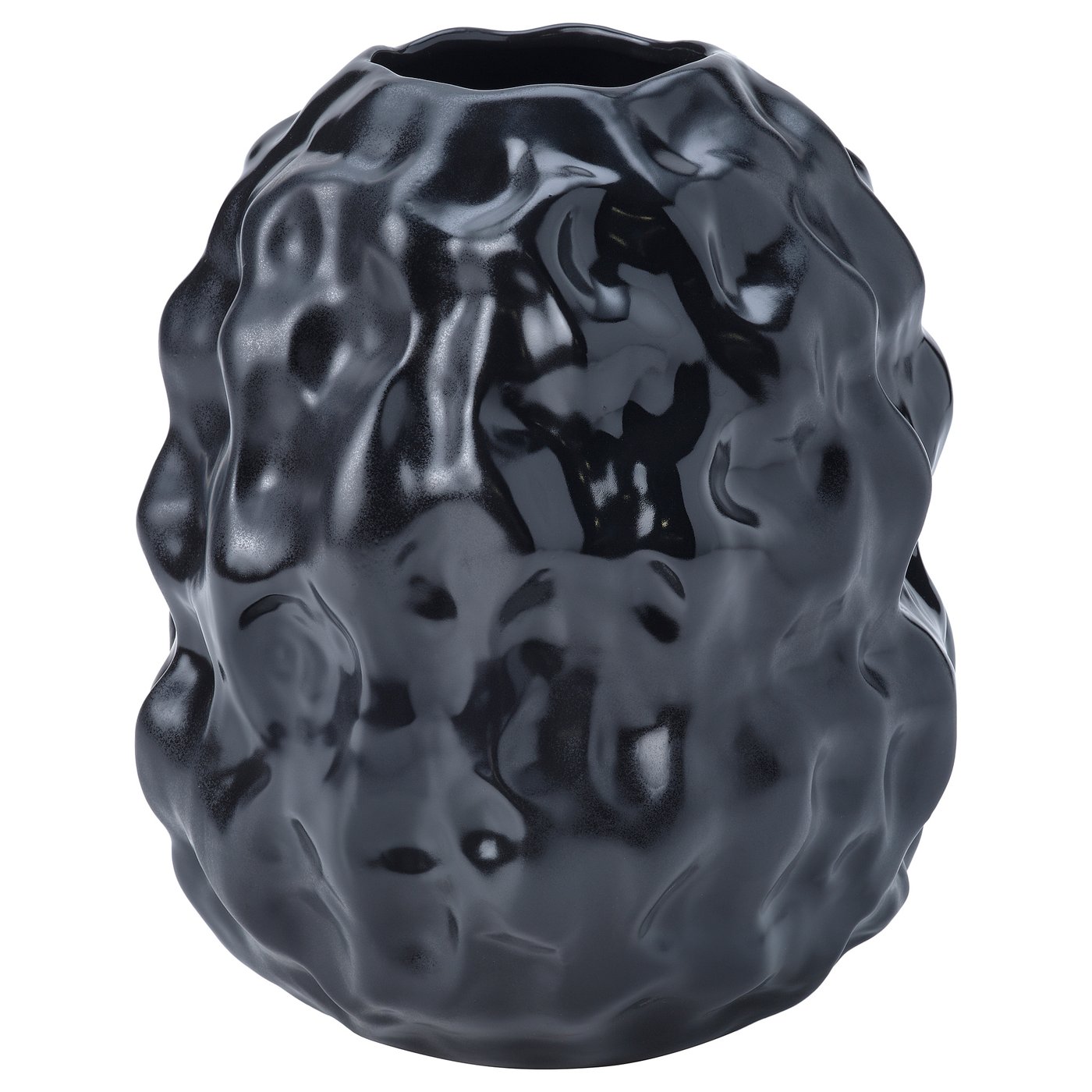 STOCKHOLM Black Sculptural Stoneware Vase from the Youli collection by Xiamen Youli