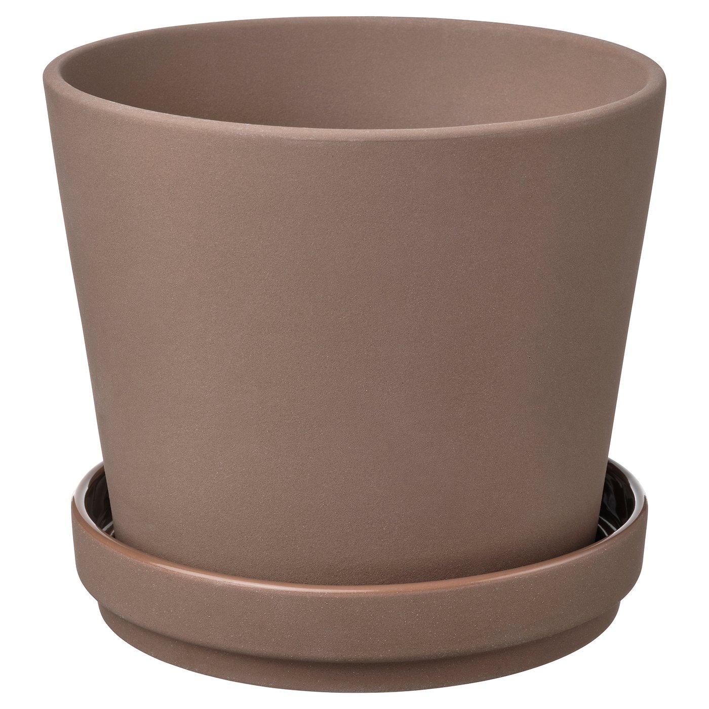 KLARBAR Brown Stoneware Plant Pot with Saucer from the Youli collection by Xiamen Youli