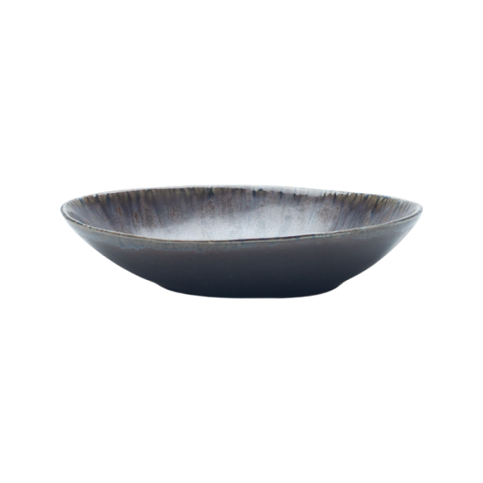 Dark Reactive Glaze Ceramic Serving Bowl from the Youli collection by Xiamen Youli