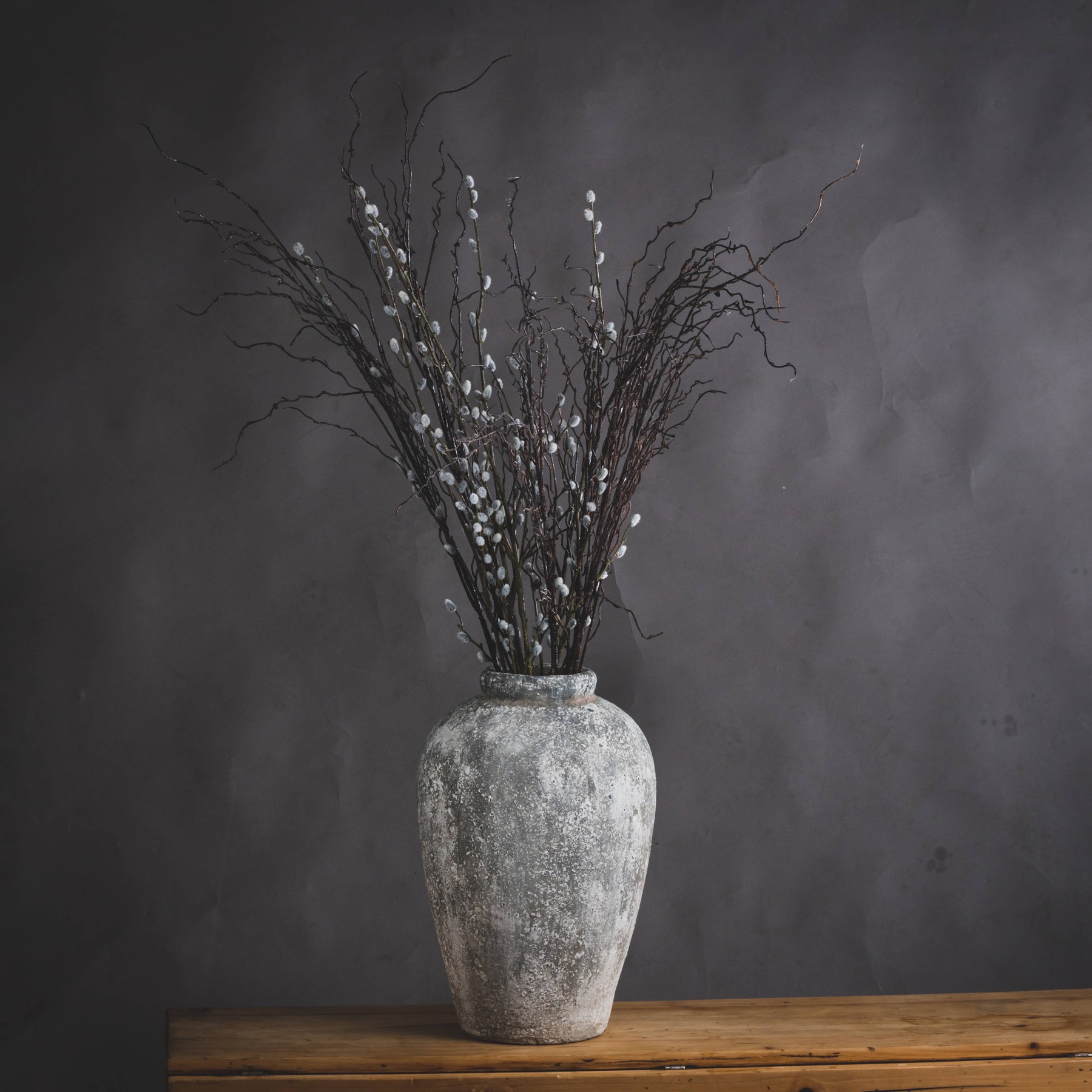Smoke Gray Aged Stone Ceramic Vase from the Youli collection by Xiamen Youli