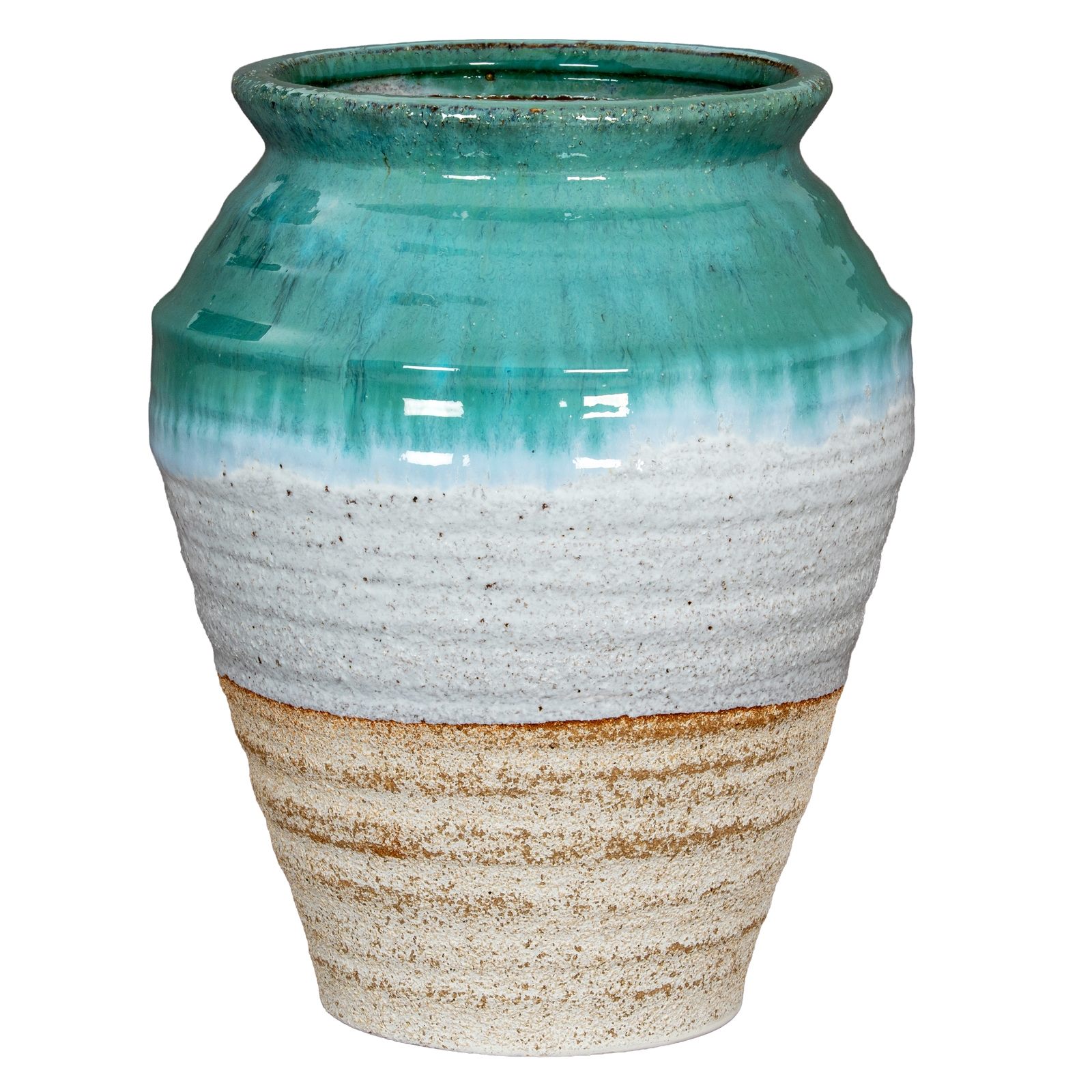 Turquoise Reactive Glaze Ceramic Vase