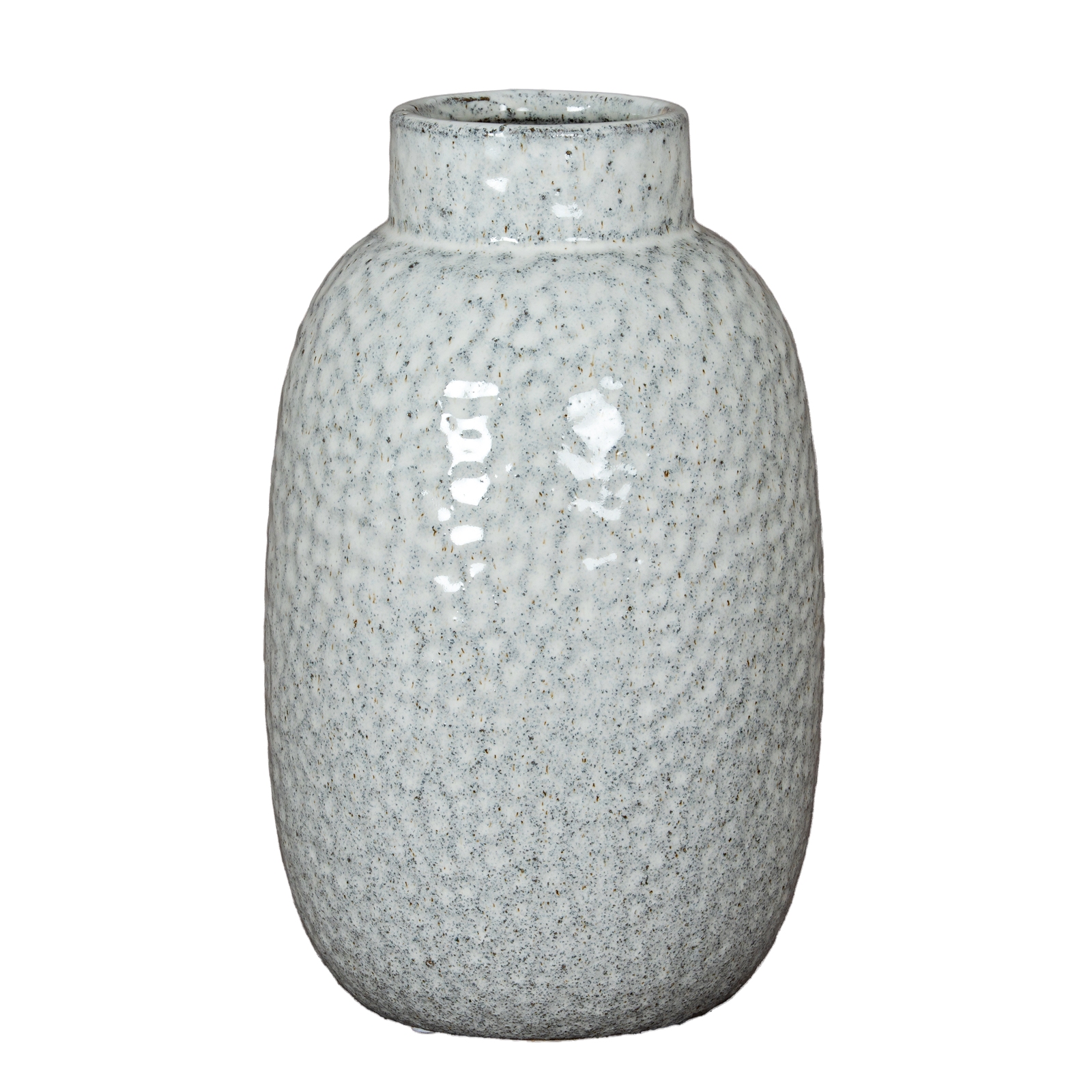 Tall White Crackle Ceramic Bottle Vase from the Youli collection by Xiamen Youli