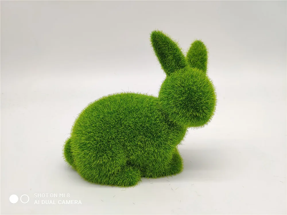 Easter Furry Flocked Bunny Garden Decorations Artificial Moss Rabbit Alternate Product View