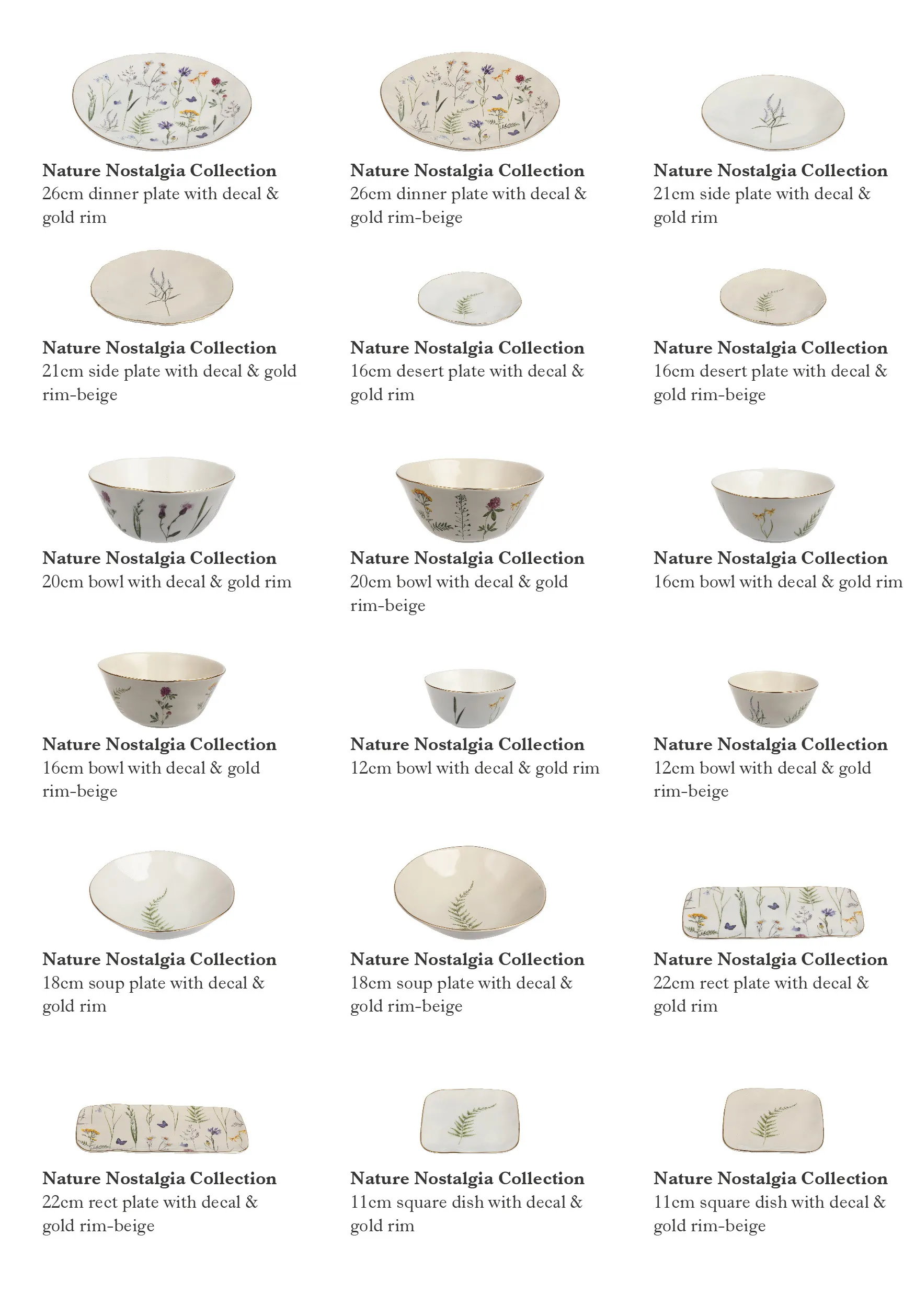 Floral Ceramic Serving Bowls 2 Shape and Finish View